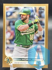 Mitch Moreland 2022 Topps Gold #42 0164/2022 Oakland Athletics